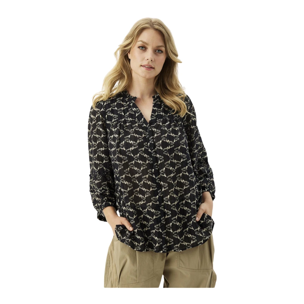 IN Front Viola Shirt Blouse Zwart Multicolor Dames