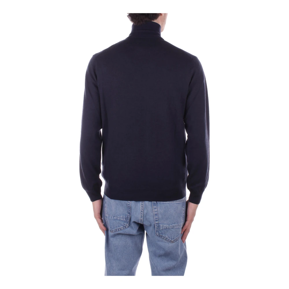 Woolrich Blauwe Coltrui Logo Zijkant Blue Heren