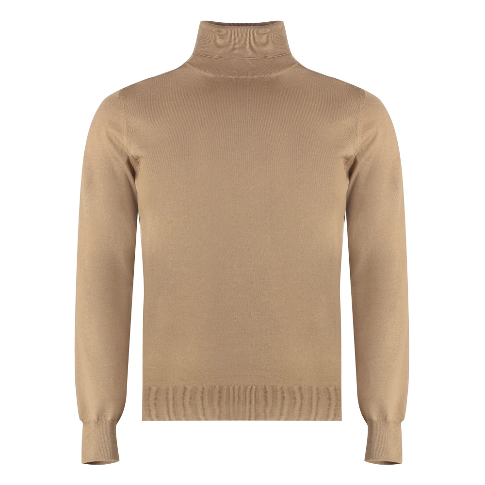 Drumohr Merino Wol Coltrui Trui Beige Heren