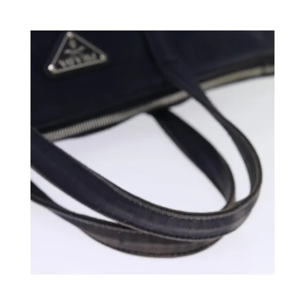 Prada Vintage Pre-owned Cotton handbags Blue Dames
