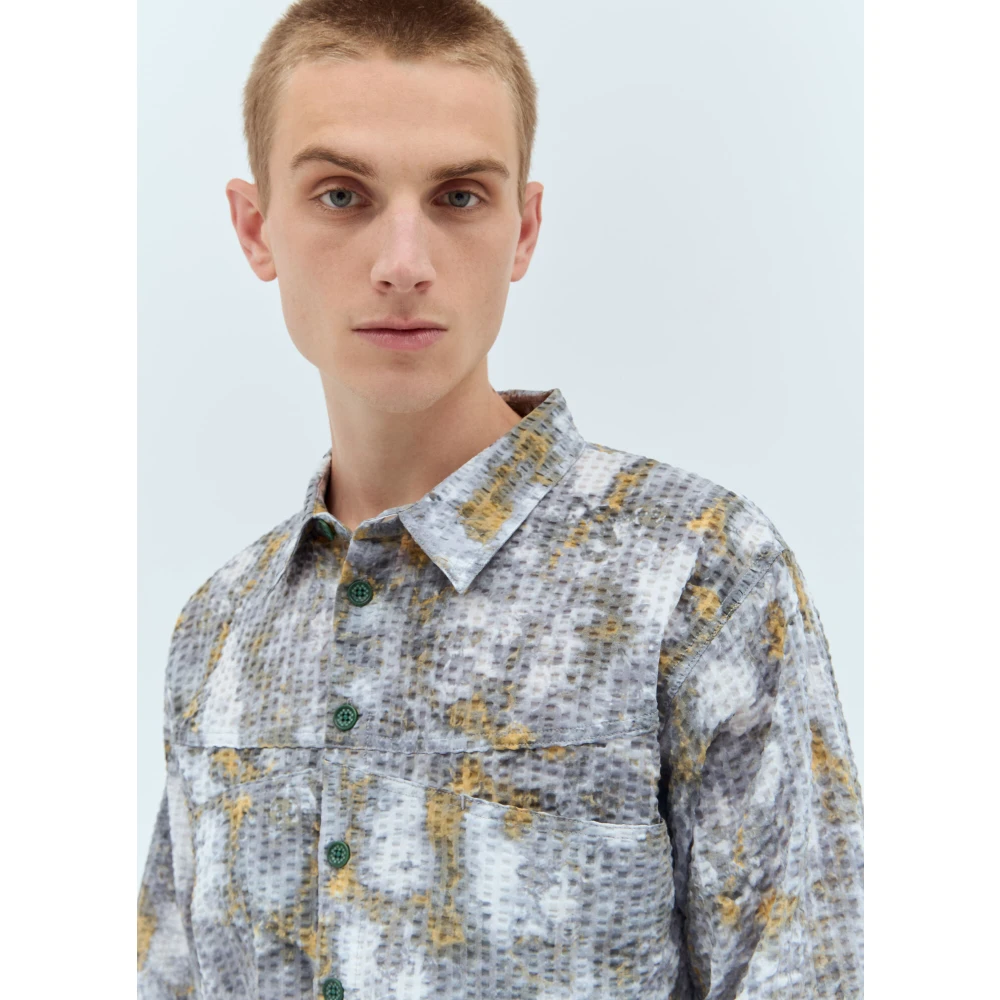 Brain Dead Gestructureerde Weef Hart Shirt Multicolor Heren