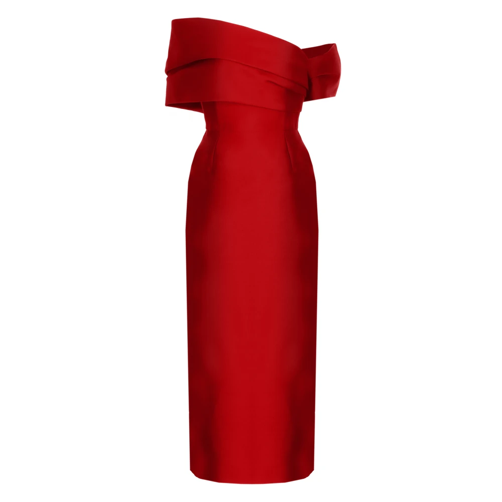 Solace London Donna Rosso - Mirla Midaxi Dress - Dresses - S