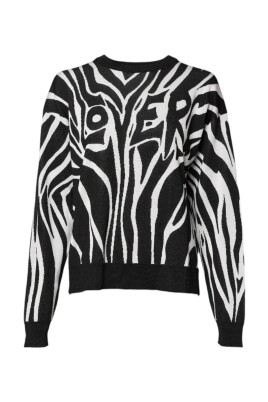 sweater-med-rund-hals-og-logo-print
