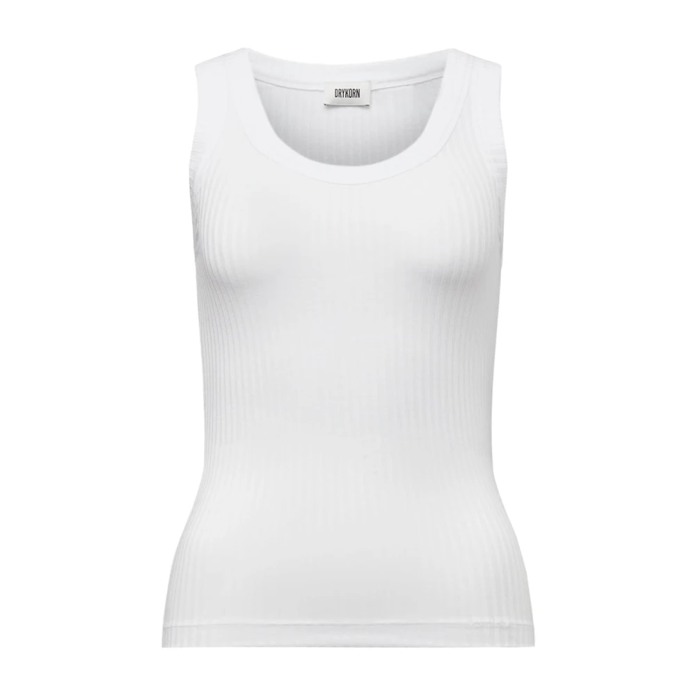 Drykorn White Tavira Tank Top - Female - Sleeveless Tops - M - Tops