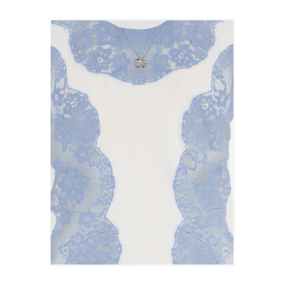 Dolce & Gabbana Contrasterende Kant T-shirt Slim Fit White Dames