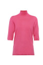 pull-fuchsia-col-roule-manches-coude