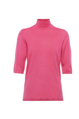 pull-fuchsia-col-roule-manches-coude
