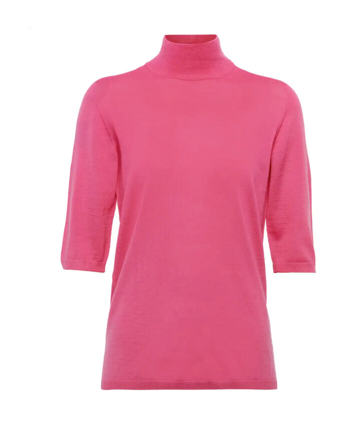 pull-fuchsia-col-roule-manches-coude