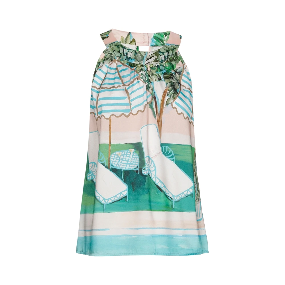 Marie Méro Zomer Haltertop met Frisse Print Multicolor Dames