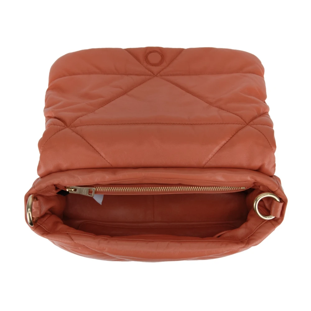 Prada Gewatteerde leren schoudertas magneetknoop Orange Dames