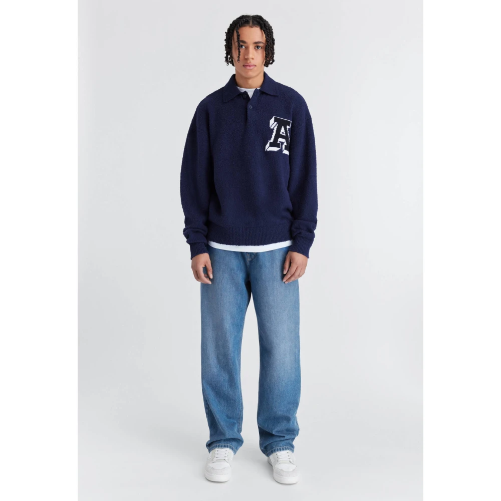 Axel Arigato Team Polo Sweater Blue Heren