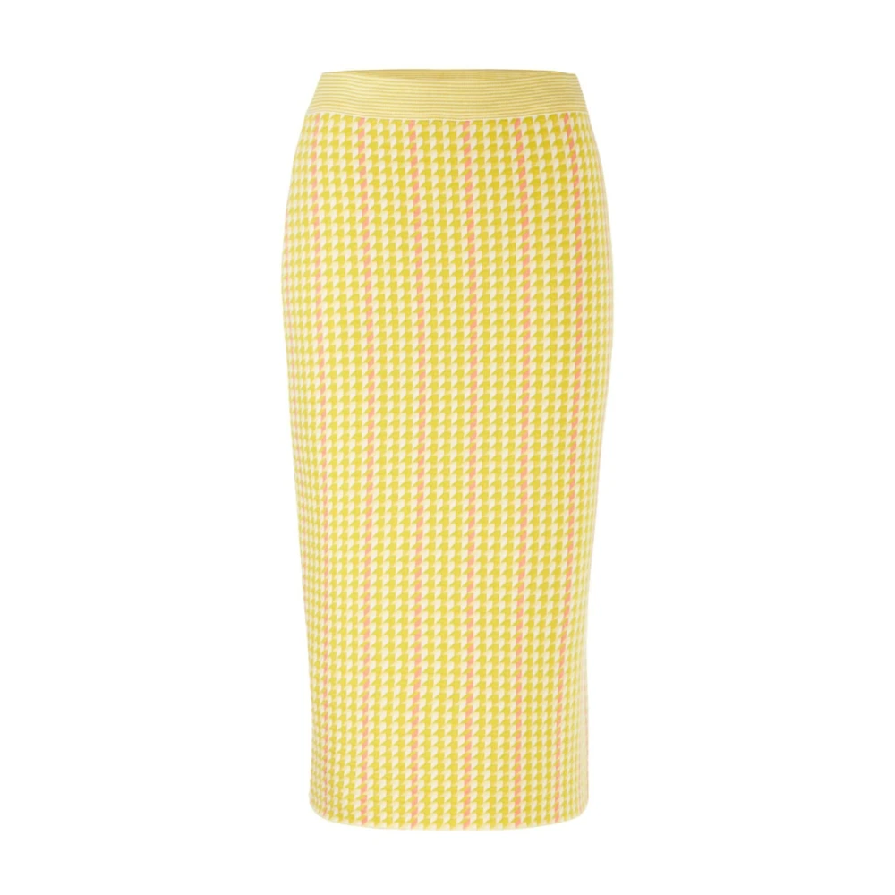 Marc Cain Women's Yellow Midi Skirts, L, Skirt