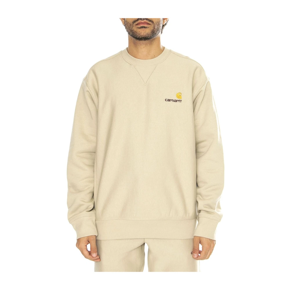 Carhartt Wip Script Sweatshirt för bekväm passform Beige, Herr