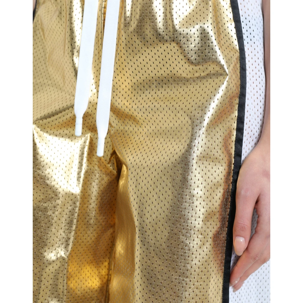 Dolce & Gabbana Gouden high-waisted metallic shorts Yellow Dames