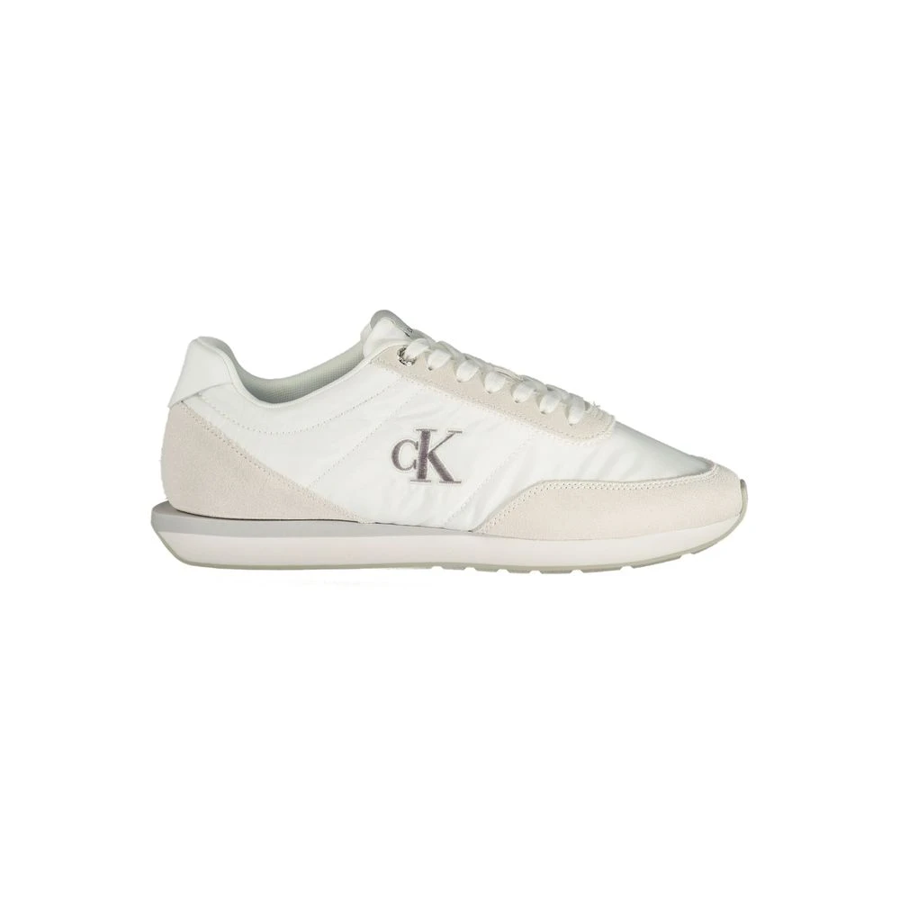 Calvin Klein Men's White Sneakers, 12 Uk, Polyester Sneaker