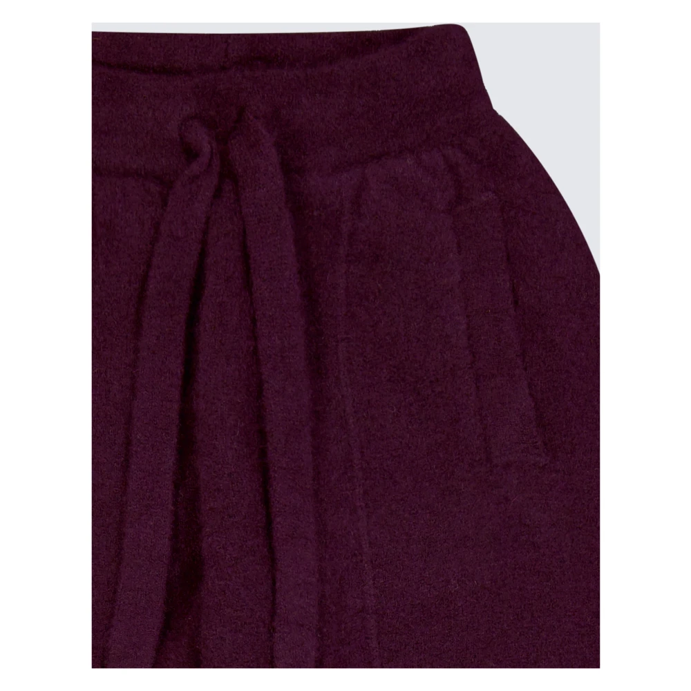 Laneus Sportieve Cashmere Zijden Broek Purple Dames