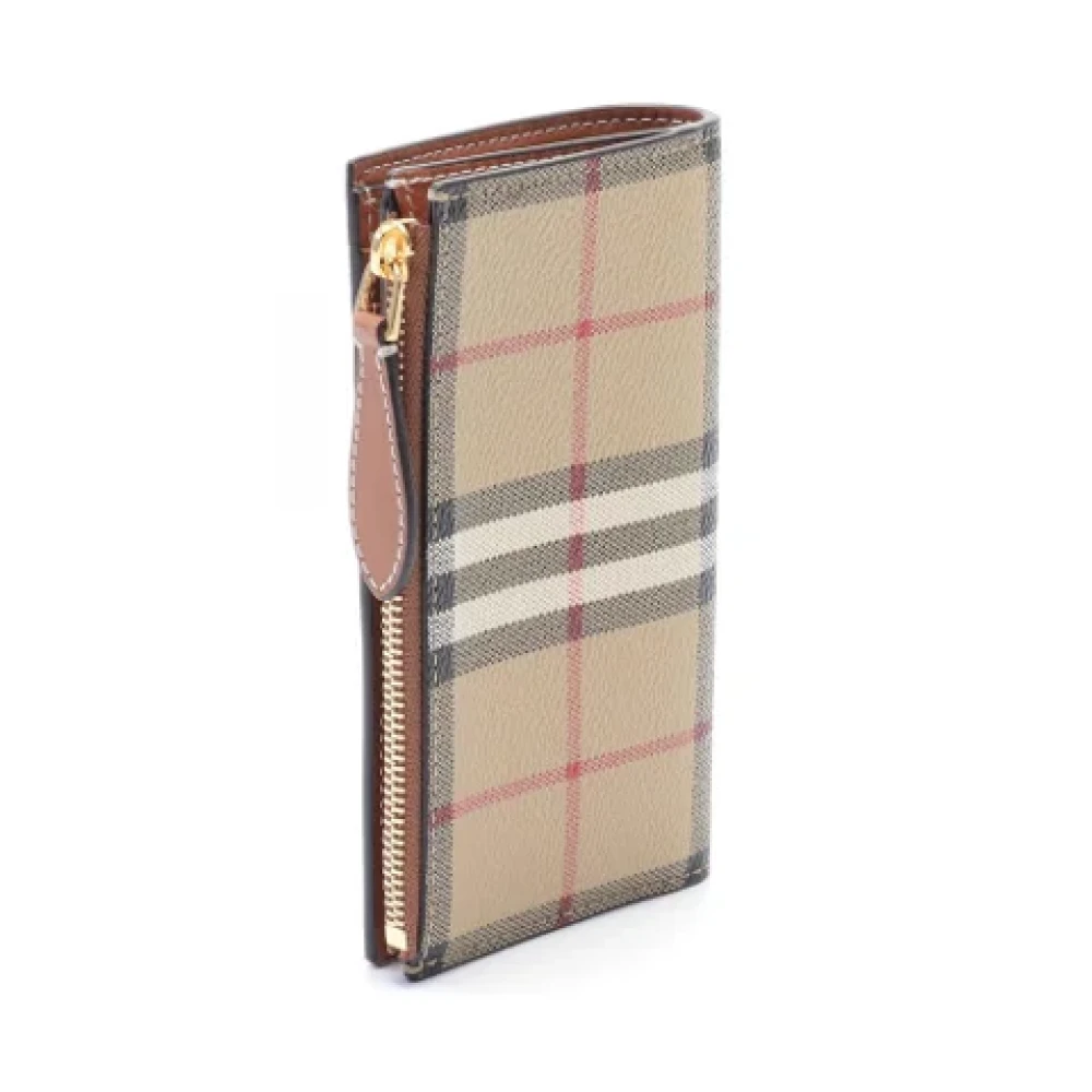 Burberry Vintage Pre-owned Coated canvas wallets Beige Dames