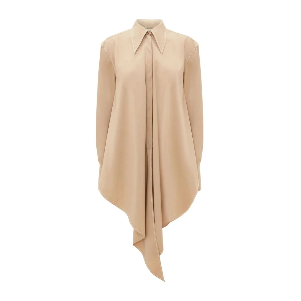 JW Anderson Bruine Waterfall Blouse Casual Shirt Brown Dames