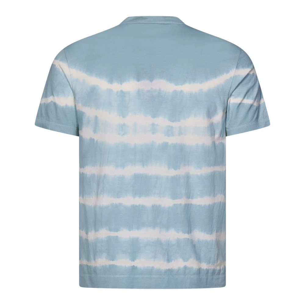 Malo Aqua Groen Tie Dye Gestreept T-Shirt Blue Heren
