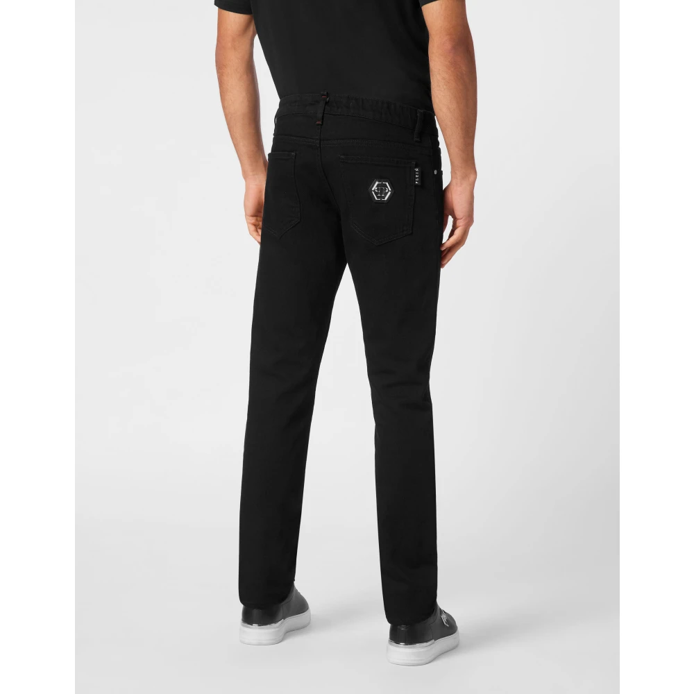 Philipp Plein Originele Denim Five-Pocket Broek Black Heren