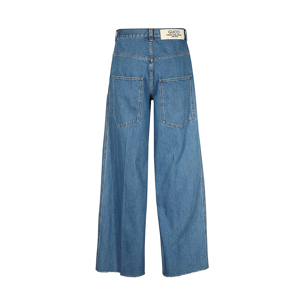 Gucci Klassieke denim jeans met contrasterende stiksels Blue Heren