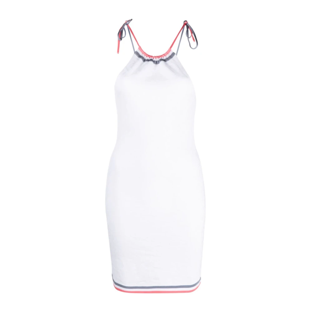 Fendi Women's White Knitted Dresses, S, Jacquard Knit Mini Dress