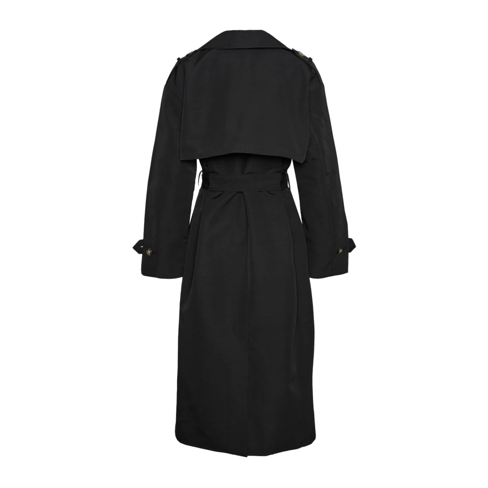 Vero Moda Zwarte Klassieke Trenchcoat met Revers Black Dames