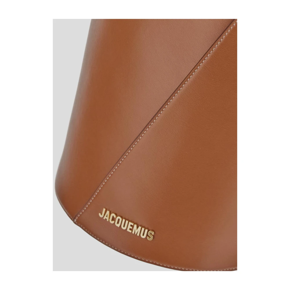 Jacquemus Petit Tourni Leren Tas Brown Dames