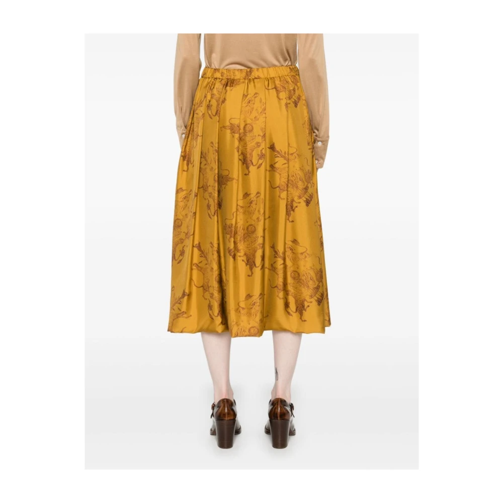 Fabiana Filippi Elegante A-Lijn Rok Yellow Dames