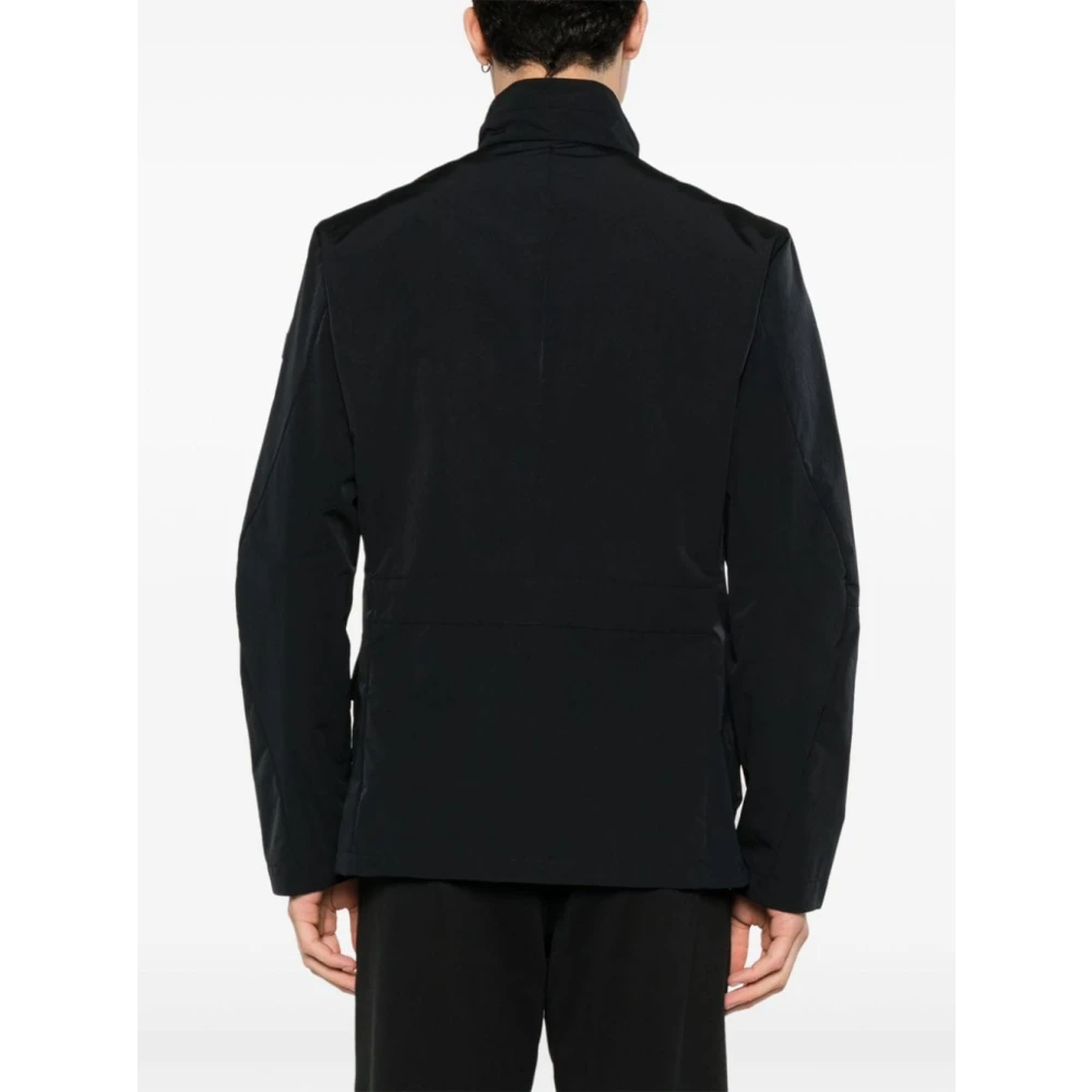 Peuterey Blauwe Waterafstotende Jas Lichtgewicht Poplin Blue Heren