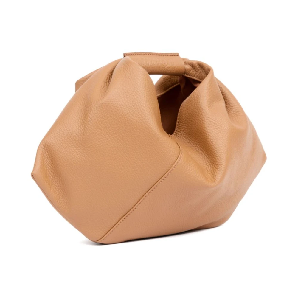 MM6 Maison Margiela Gestructureerde Leren Draperie Handtas Beige Dames