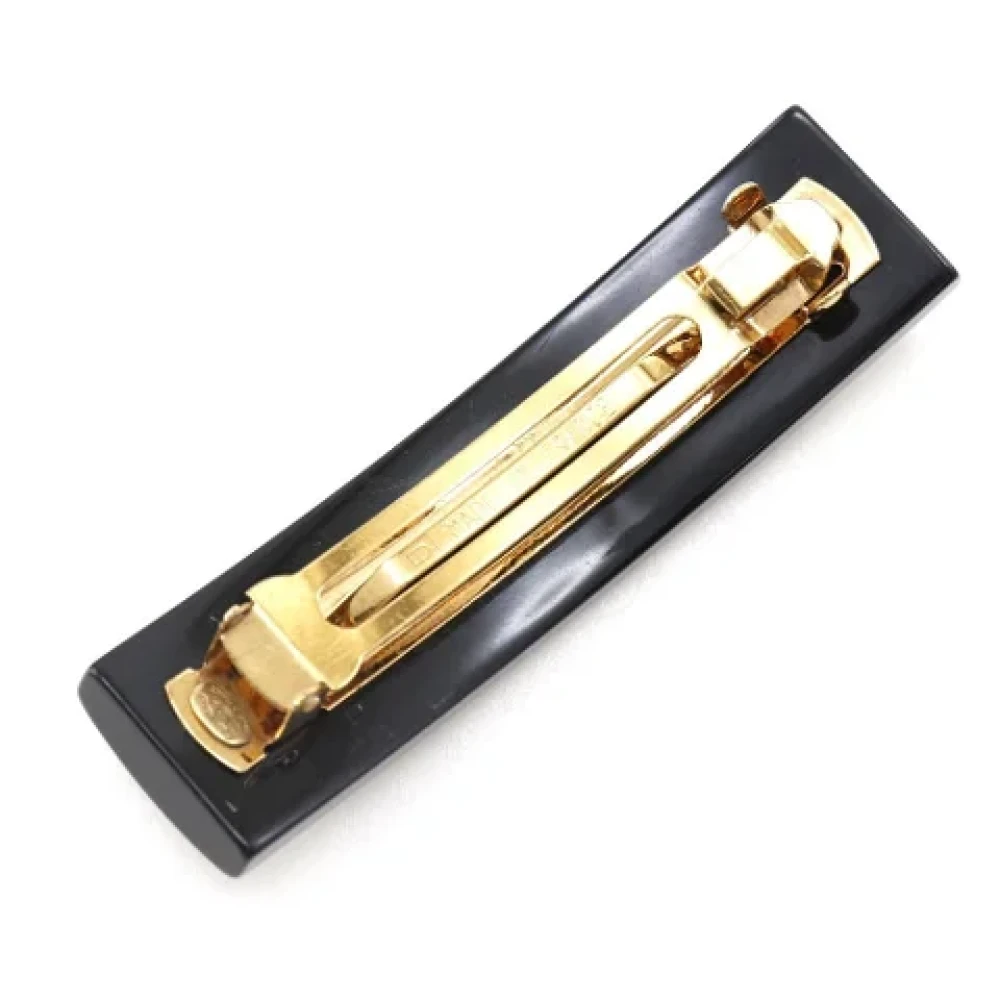 Chanel Vintage Pre-owned Plastic hair-accessories Black Dames