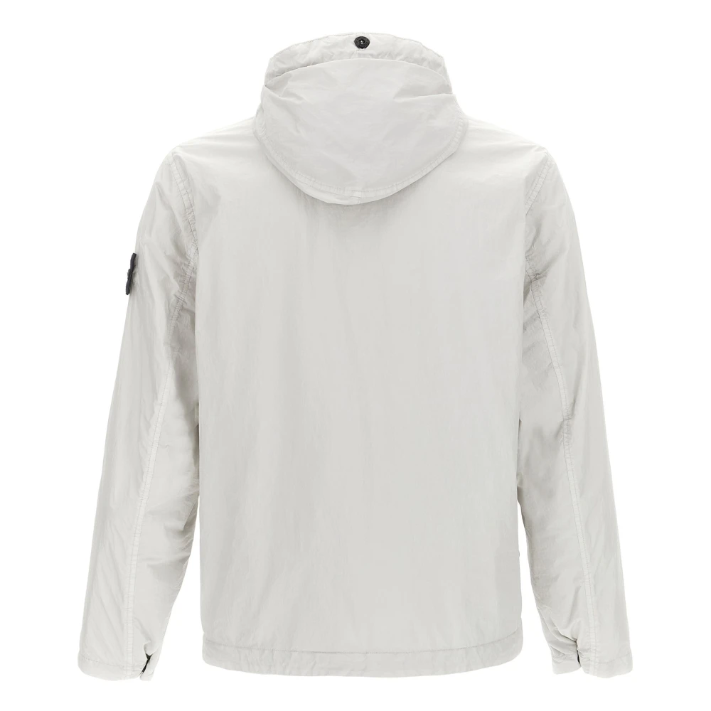 Stone Island Grijze Nylon Hoodie Jas Gray Heren