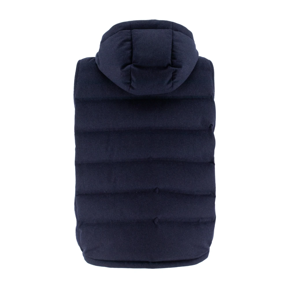 BRUNELLO CUCINELLI Gewatteerde donsjas met capuchon Blue Heren