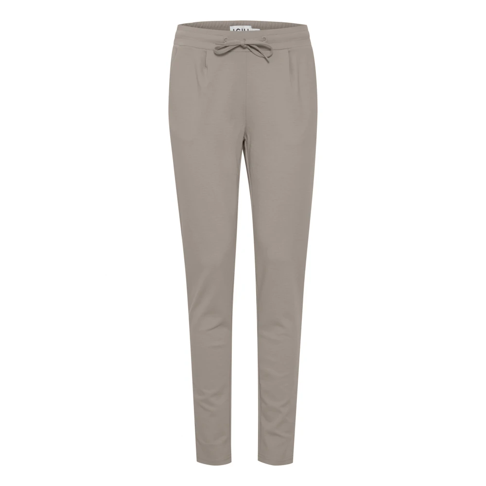 Ichi Beige Kant Sluiting Broek Beige Dames
