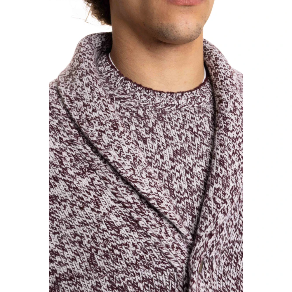 Barba Sjaalkraag Mouliné Stof Jas Multicolor Heren