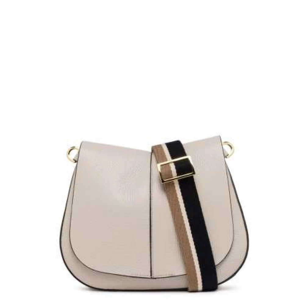 Gianni Chiarini Gestructureerde leren tas met dubbele banden Beige Dames