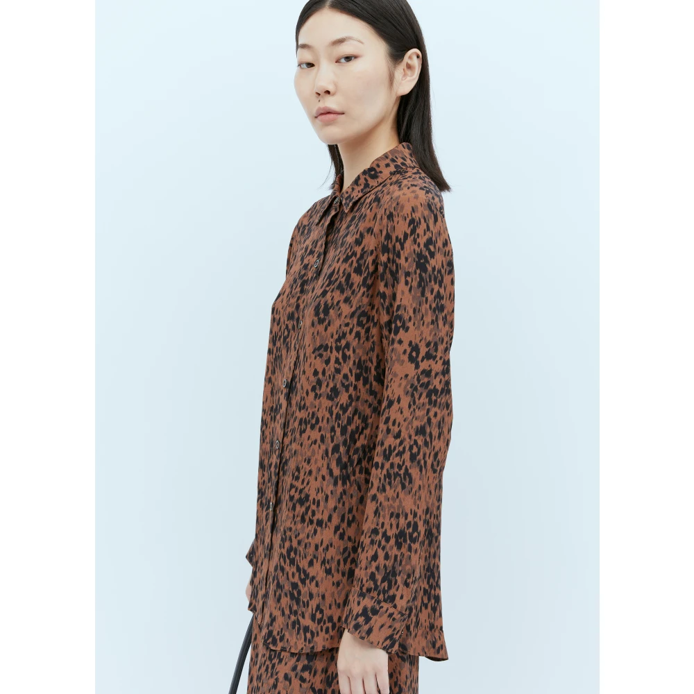 A.p.c. Luipaardprint Juliette Shirt Brown Dames