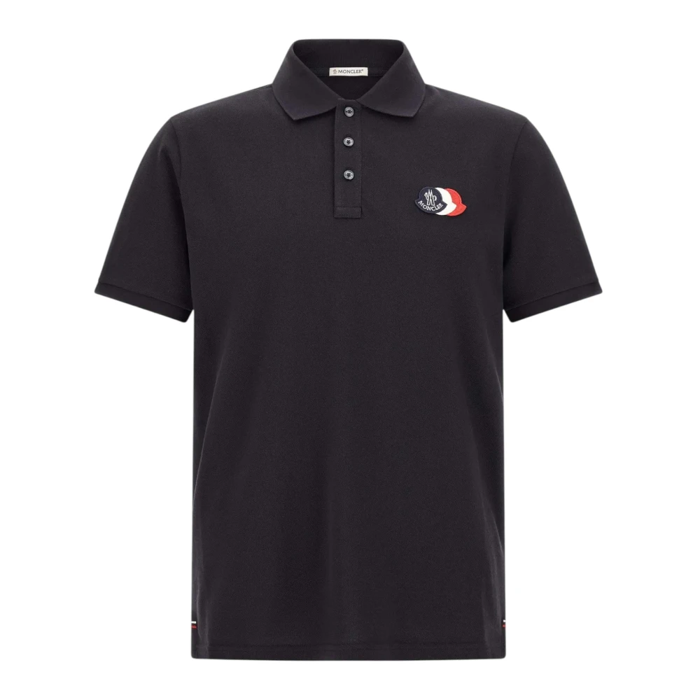 Moncler Men's Black Tri Logo Polo Shirt ( - L) - Size L - Image 4