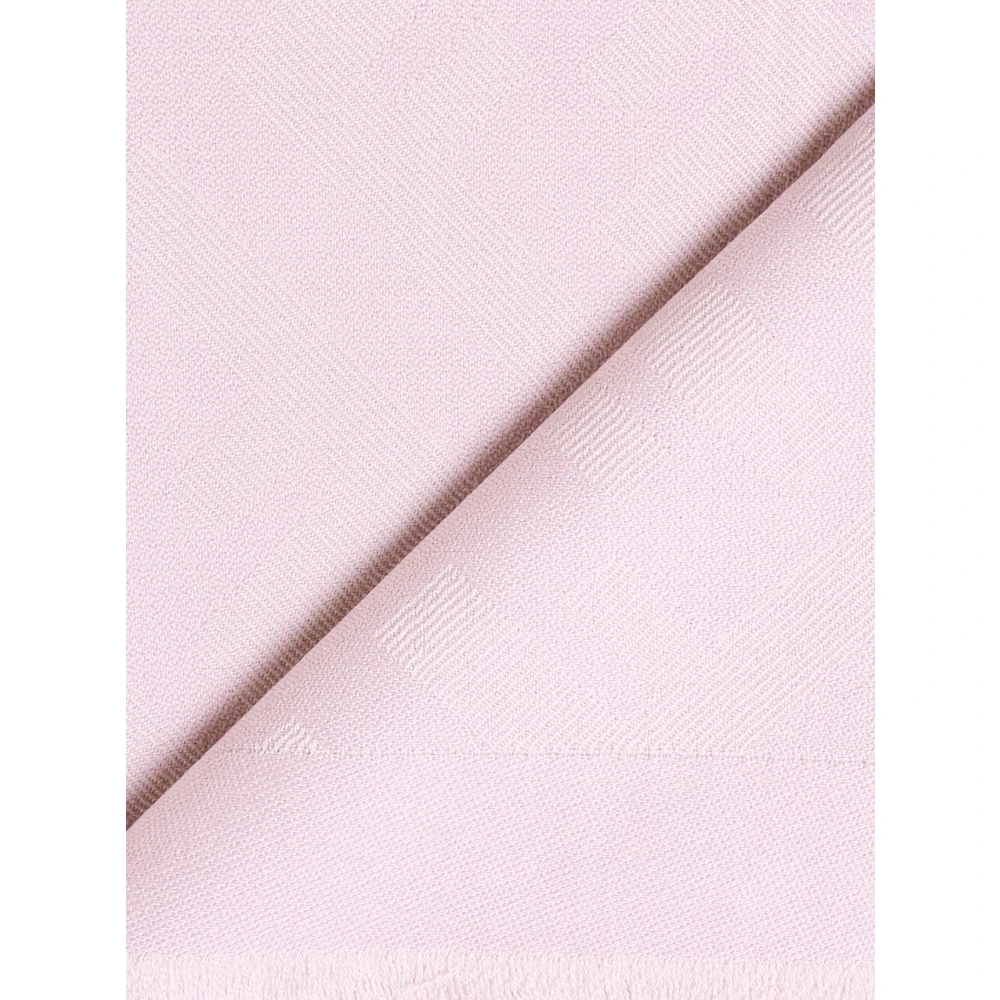 Fendi Roze Wol Kasjmier Sjaal met FF Print Pink Dames
