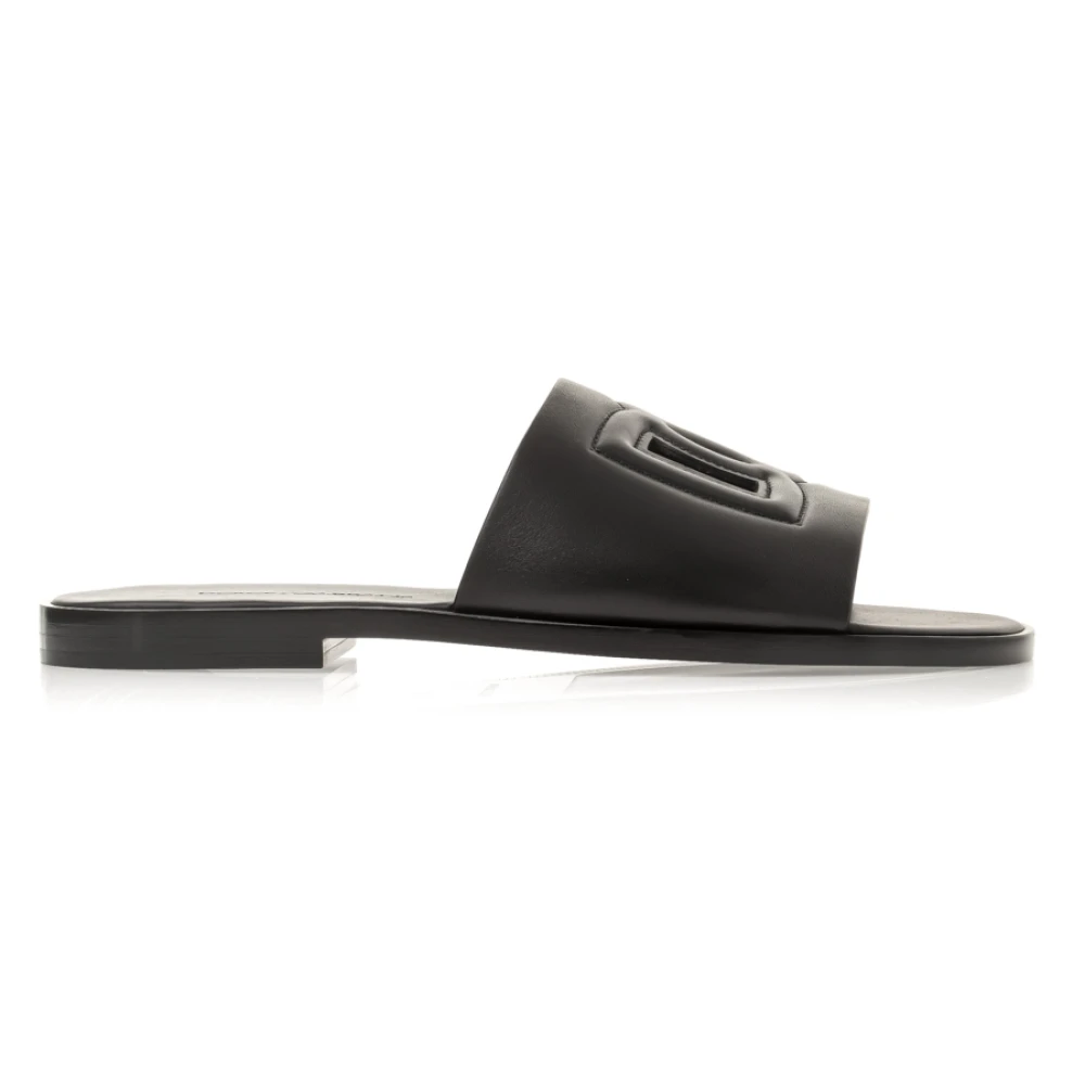 Dolce & Gabbana Leren Slippers voor Heren Stap in Stijl Black Heren