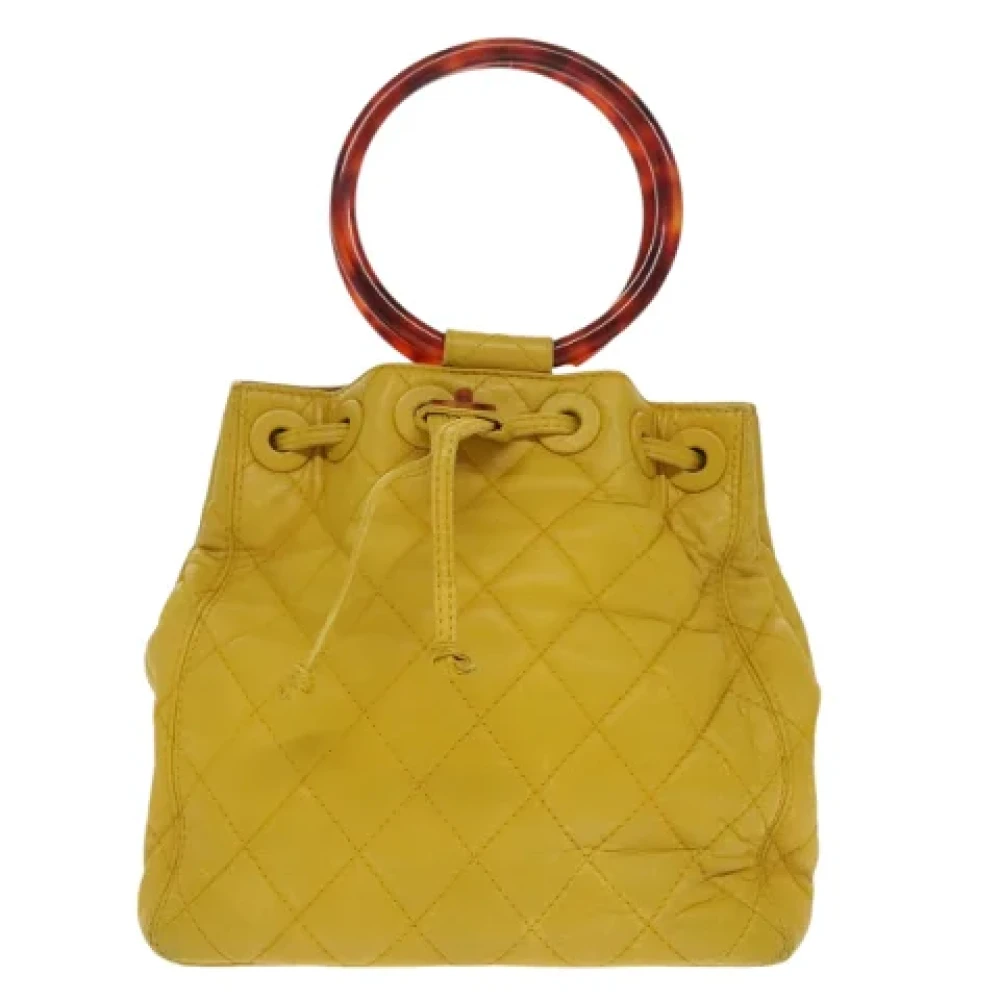 Chanel Vintage Pre-owned Leather chanel-bags Yellow Dames