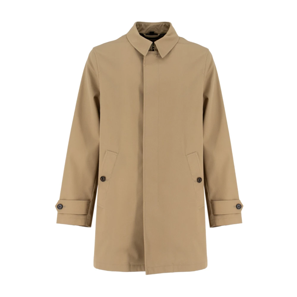 Sealup Klassieke Technische Stof Mackintosh Jas Beige Heren