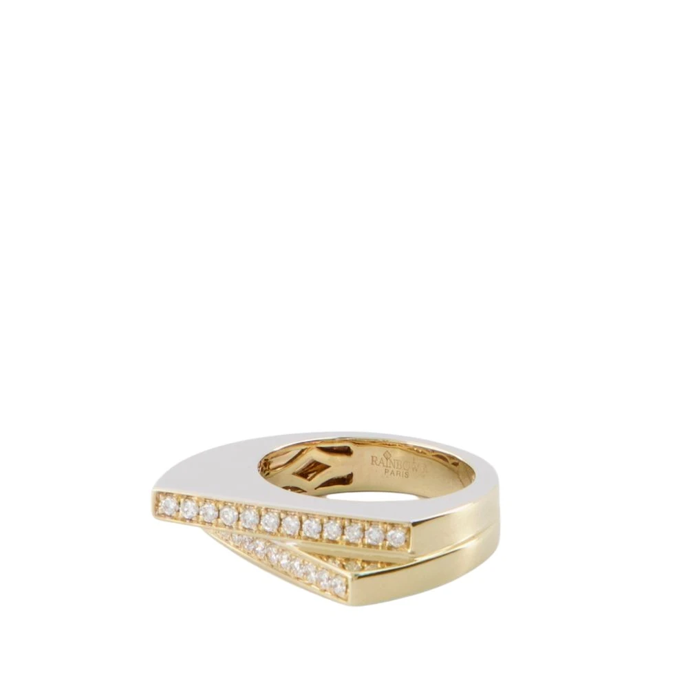 Guld Diamant Håndjern Dobbelt Ring
