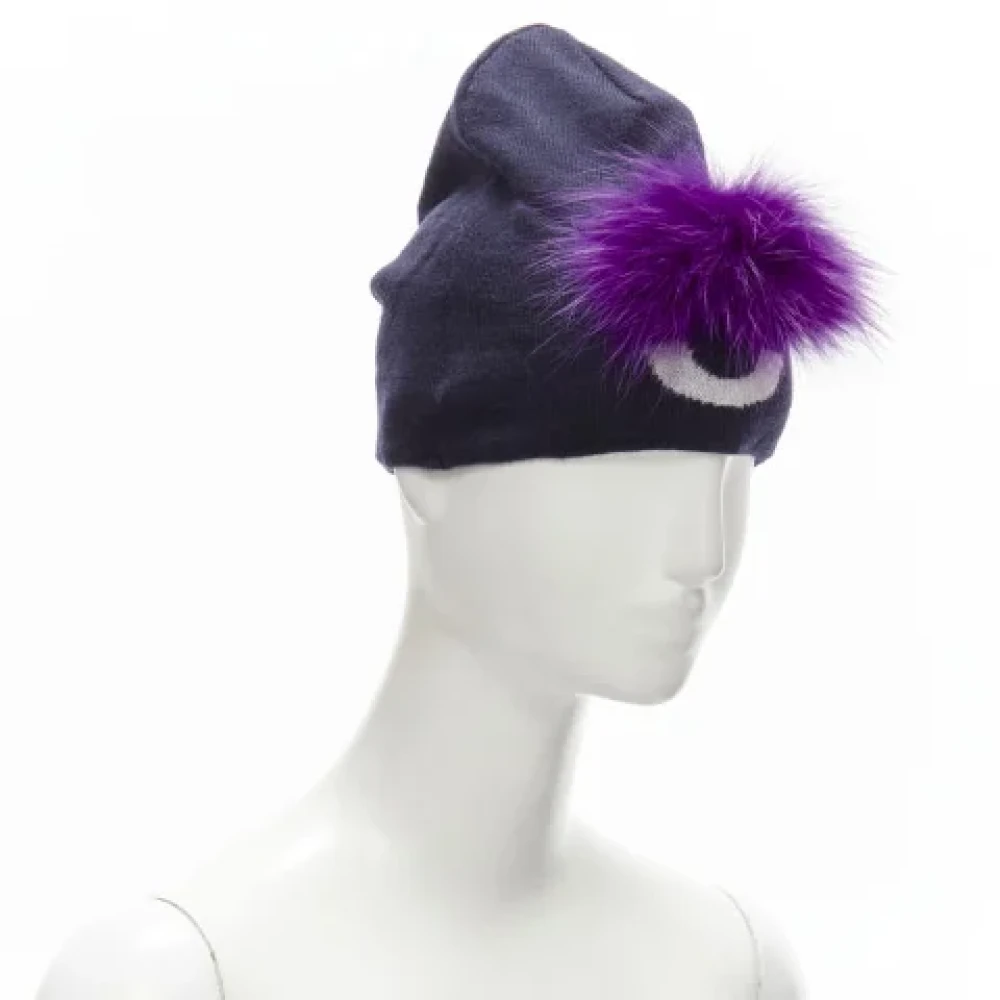 Fendi Vintage Pre-owned Wool hats Blue Dames