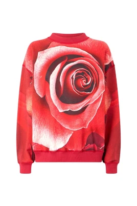 Sweatshirt med Maxi-ros-tryck