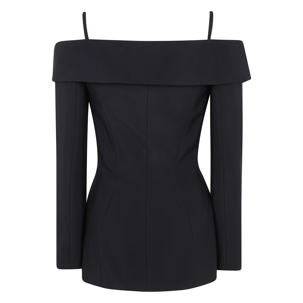Mugler Stijlvolle lange mouwen top Black Dames