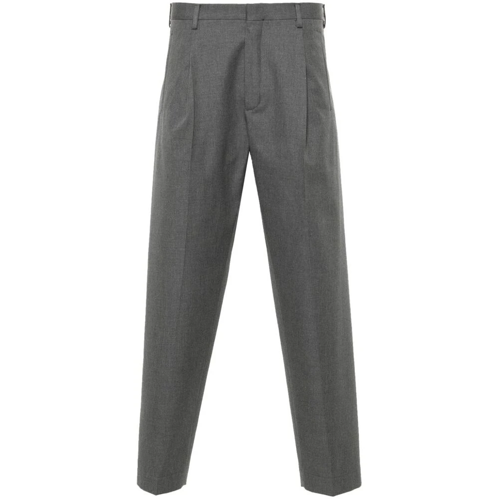 Incotex Grijze Twill Tapered Leg Broek Gray Heren