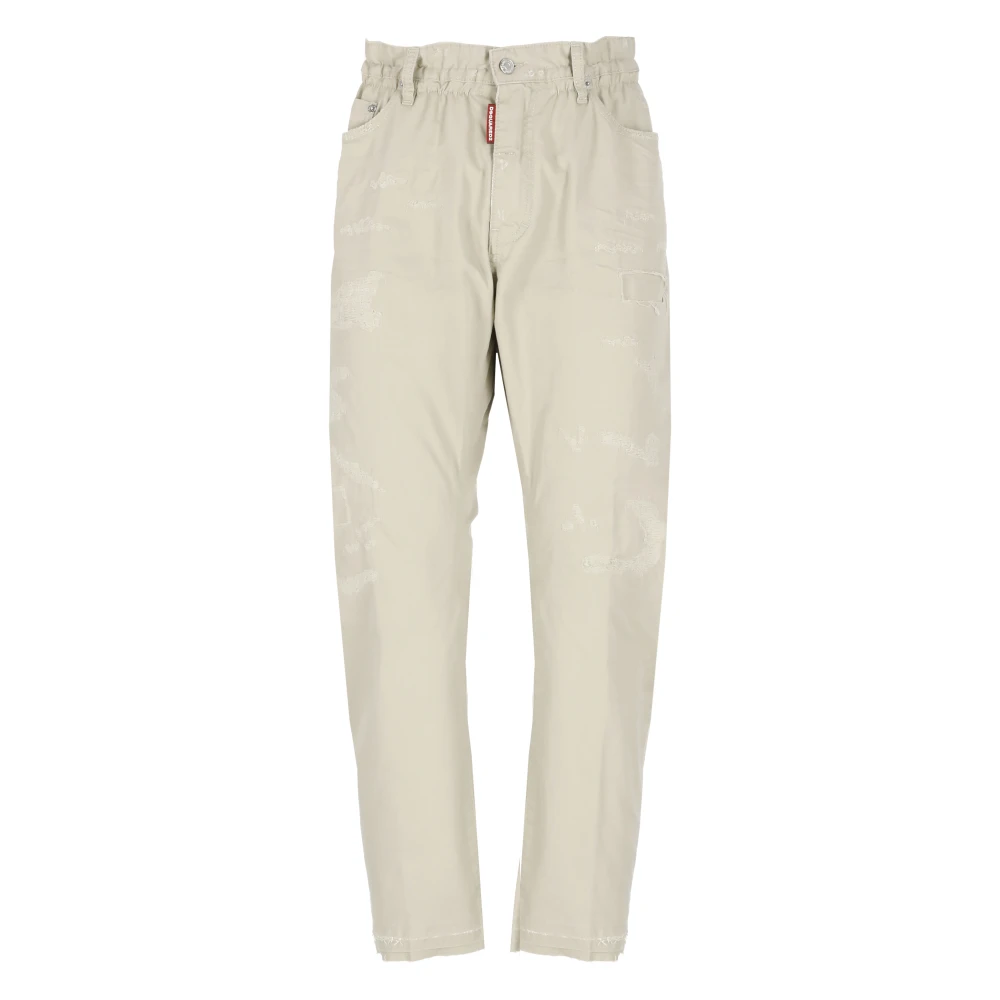 Dsquared2 Beige Katoenen Jeans met Gescheurde Details Beige Heren