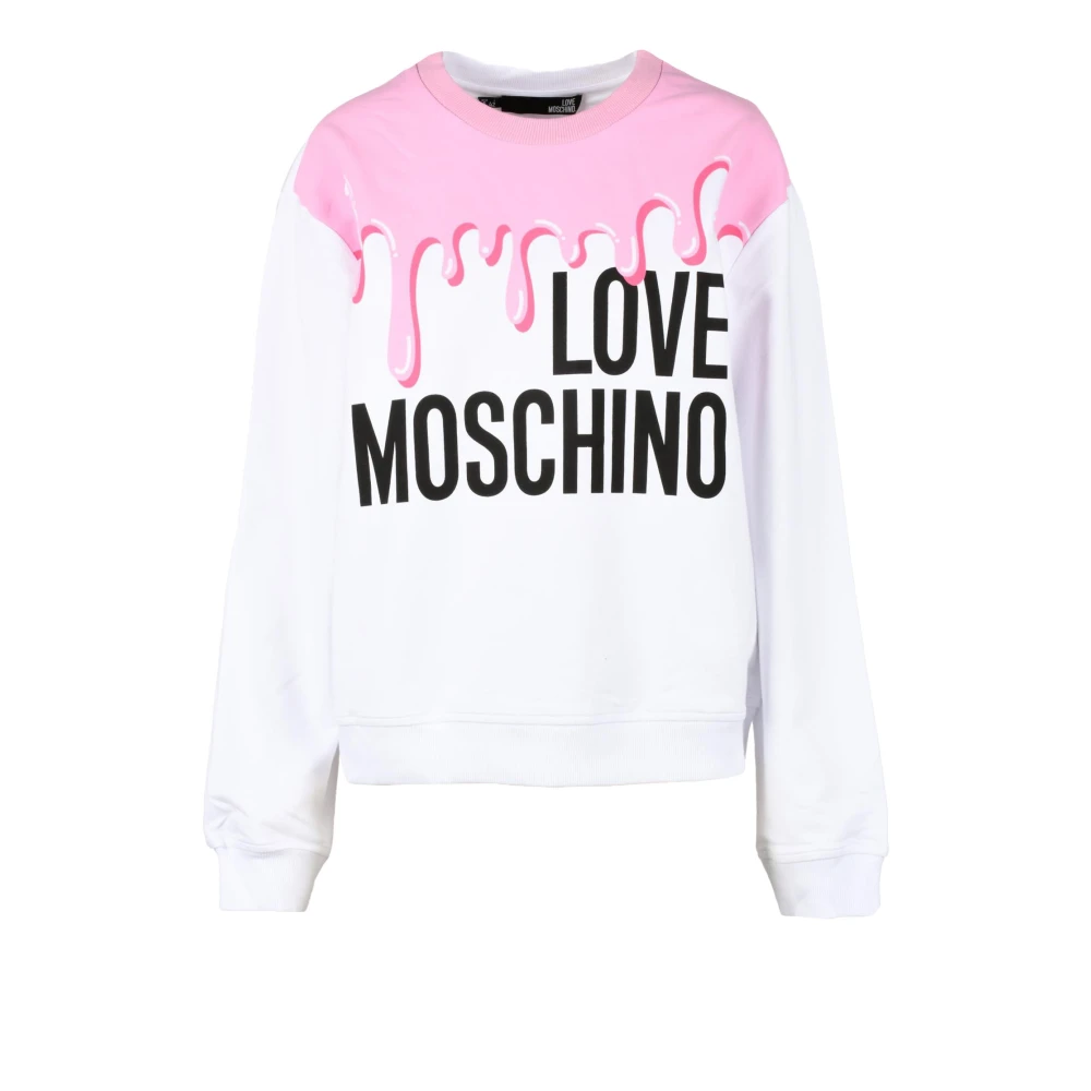 Love Moschino Katoen Spandex Sweater White Dames